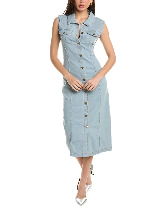 Fashionable Women's Clothing Bebe Denim Midi Dress