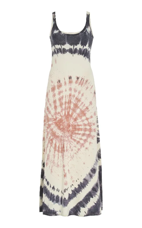 Online Boutiques Affordable Beca Knit Midi Dress in Deep Bordeaux Multi Tie Dye Cashmere