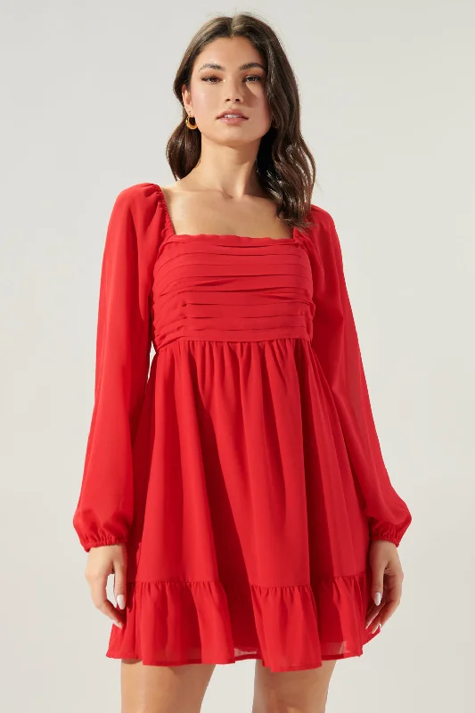Women's Clothes For Work Dalkos Ruched Babydoll Mini Dress