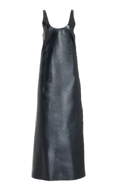 Women's Clothing For Casual Outings Ellson Maxi Dress in Black Metallic Nappa Leather Women's Clothing For Casual Outings Ellson Maxi Dress in Black Metallic Nappa Leather