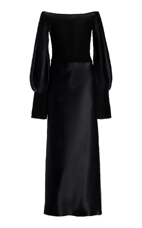 Comfortable Outfit For Women Gilman Dress in Black Silk
