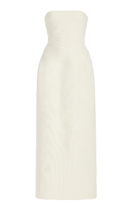 Women's Evening Wear Attire Immanuel Knit Maxi Dress in Ivory Merino Wool
