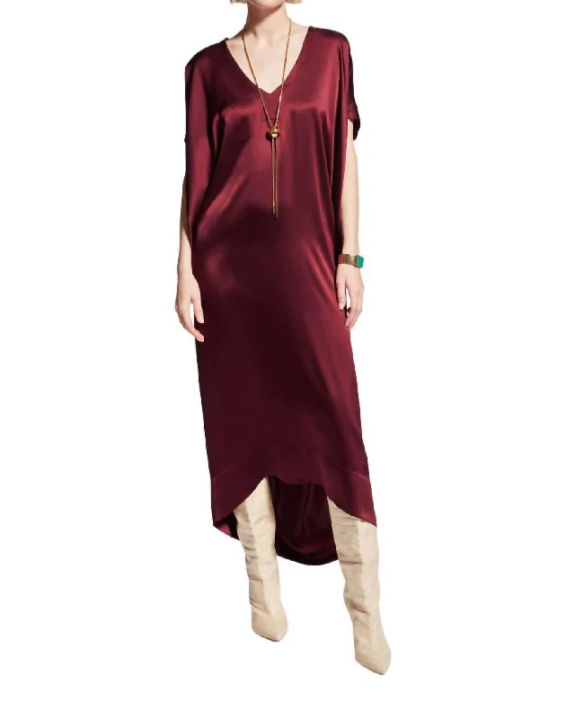 Women's Formal Event Attire Joanna Silk Satin Maxi Dress In Port Royal