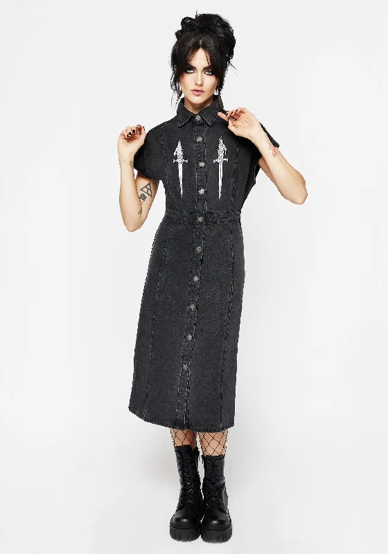 Women's Evening Apparel Kilgharrah Denim Midi Dress