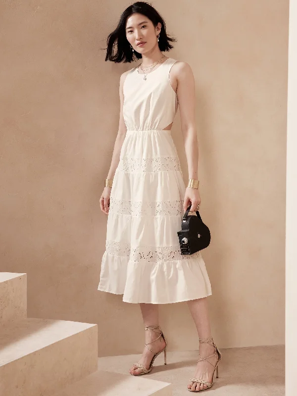 Women's Professional Attire Lace Trim Dress