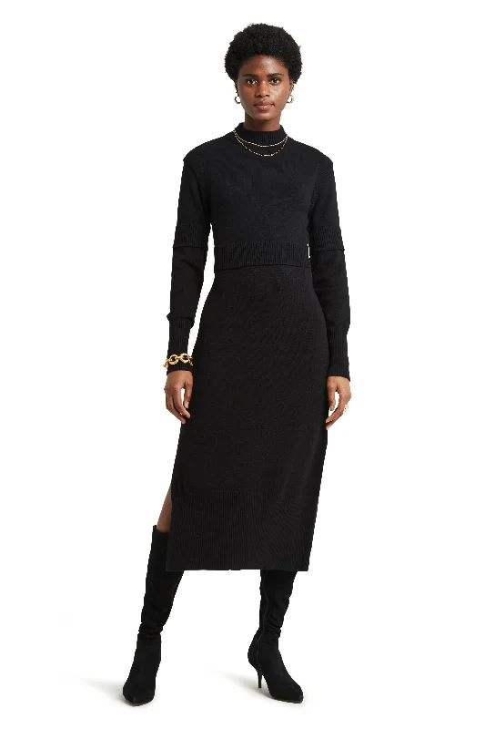 Timeless Women's Garments LS MOCK NECK SWEATER DRESS