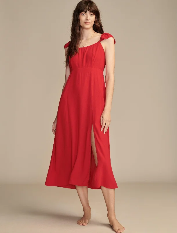 Women's Fashion-Forward Apparel Lucky Brand Women's Ruffle Sleeve Midi Dress