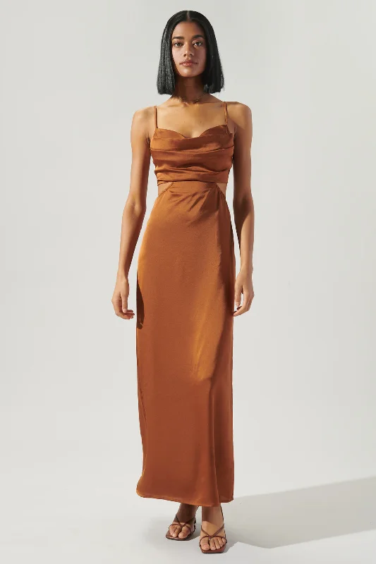 Plus Size Women Wear Marva Cowl Neck Cutout Midi Dress