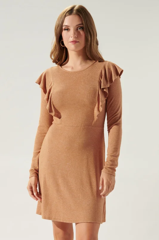 Women's Everyday Clothes Neada Ruffle Detail Mini Knit Dress