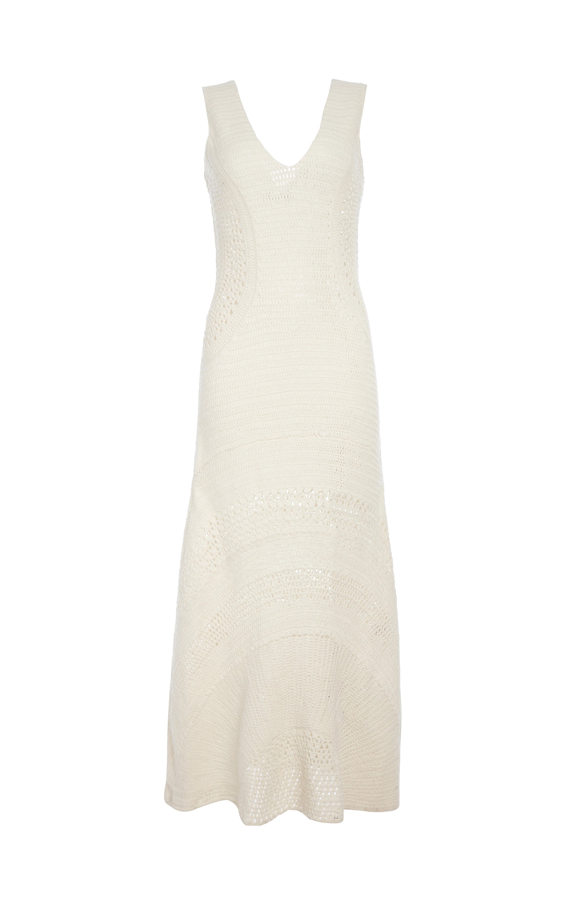Clothing Store Ocon Crochet Dress in Ivory Wool Cashmere