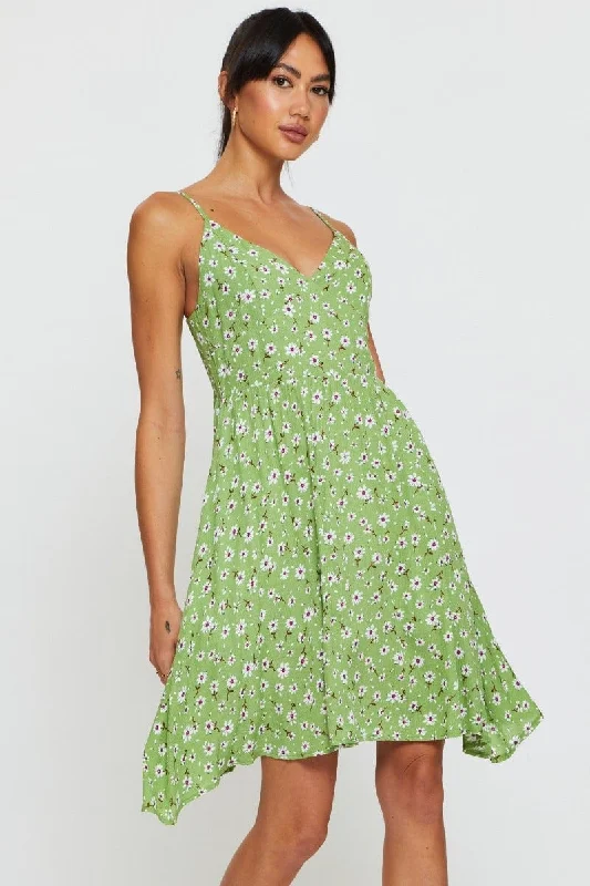 Women's Holiday Apparel Print A Line Dress Mini