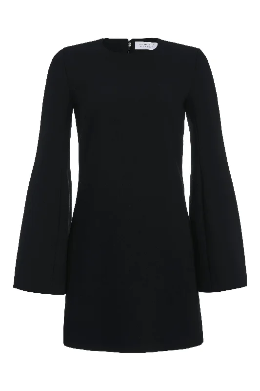 Comfortable Women's Attire Shandon Tunic in Black Double Face Wool Crepe