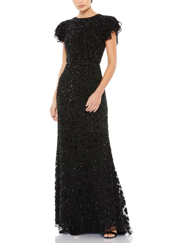 Women's Professional Attire Womens Georgette Embellished Evening Dress