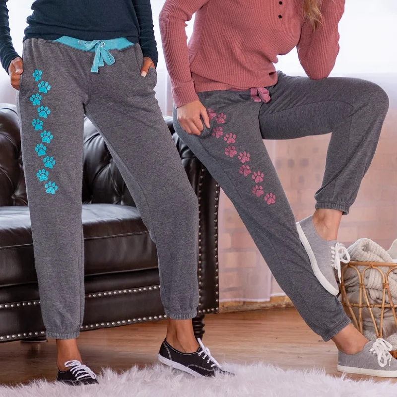 Affordable Women's Attire Walking Paws Burnout Sweatpants with Pockets