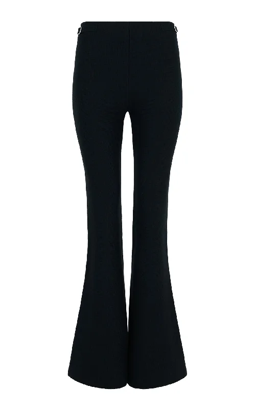 Affordable Women's Garments Ayala Flare Cropped Knit Pant in Black Merino Wool Cashmere