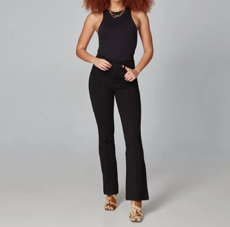 Women's Clothes Azure High Rise Flare Ponte Pant In Black