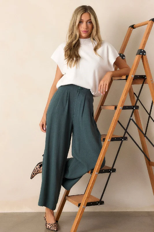 Women's Fashion Clothing Drift Away Green Straight Leg Pants