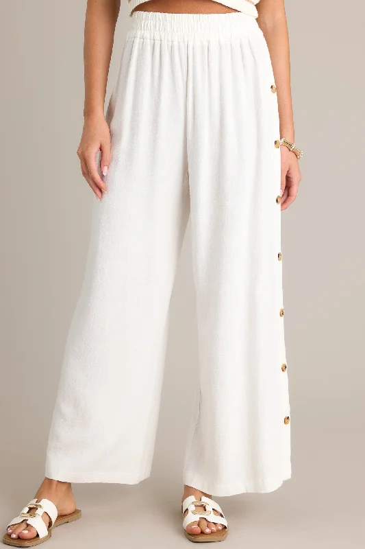 Flash Discount Effortless Glam Ivory Wide Leg Pants