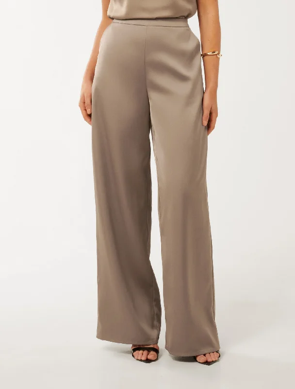 Timeless Women's Clothes Emila Satin Wide Leg Pants