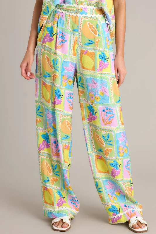 Online Shopping Boutiques Fruitful Fun Green Tropical Print Pants
