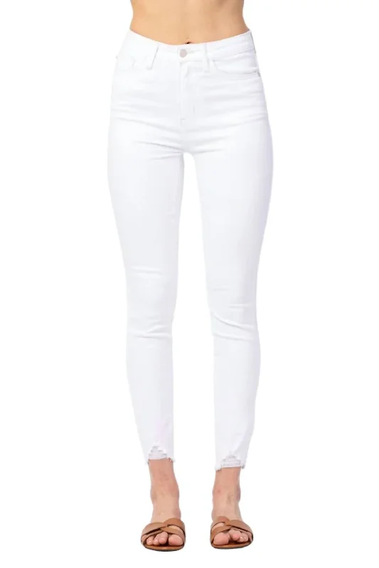 Women's High Street Fashion High Waisted Skinny Jeans In White