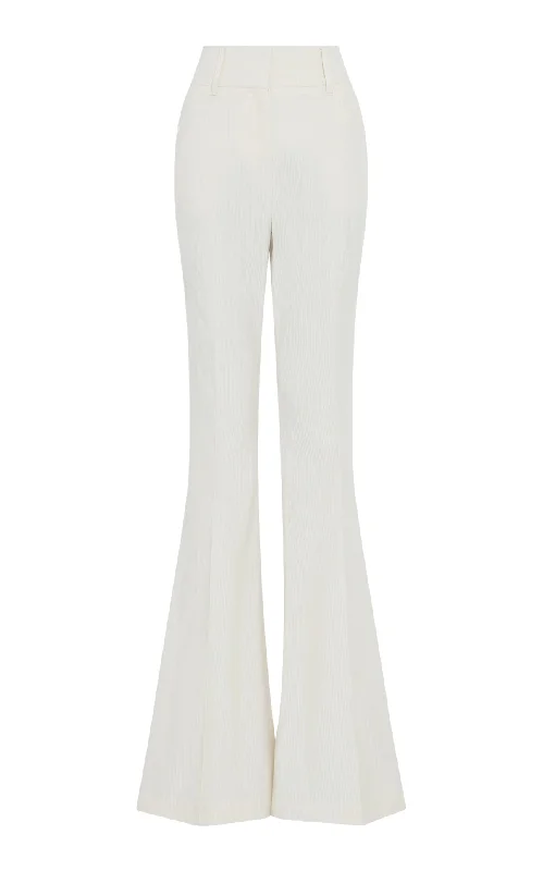 Women's Activewear Outfit Ianthe Flare Pant in Ivory Sea Island Cotton Corduroy