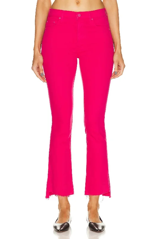 Women's Clothes And Apparel Insider Crop Step Fray Jeans In Raspberry Sorbet