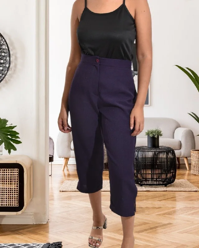 Women's Clothing For Everyday Wear Ladies Grape Capri Pants