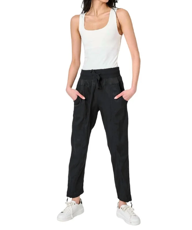 Women's Fashionable Attire For Work Melody Stretch Cupro Relaxed Fit Jogger In Black