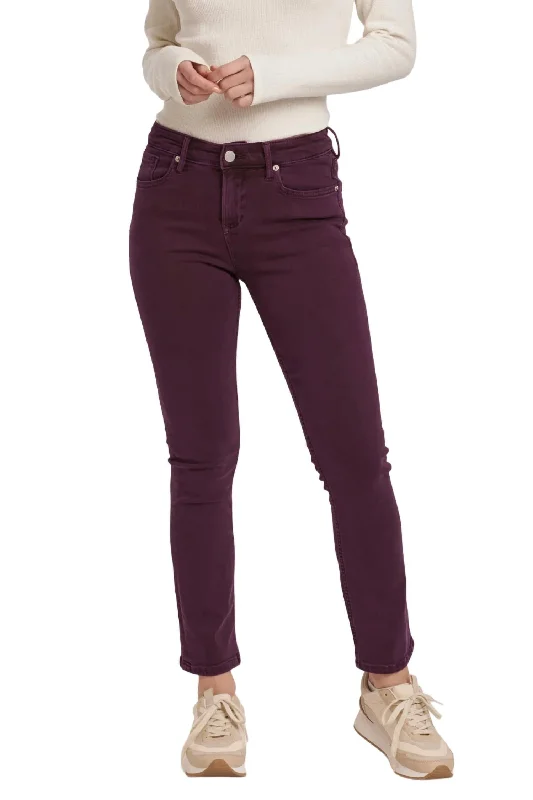 Women's Athleisure Apparel Mid Rise Blaire Straight Leg Jeans In Morsaki