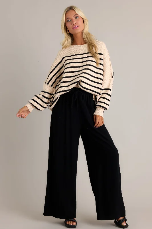 Sustainable Women's Clothing Neutral Nomad Black Linen Blend Pants