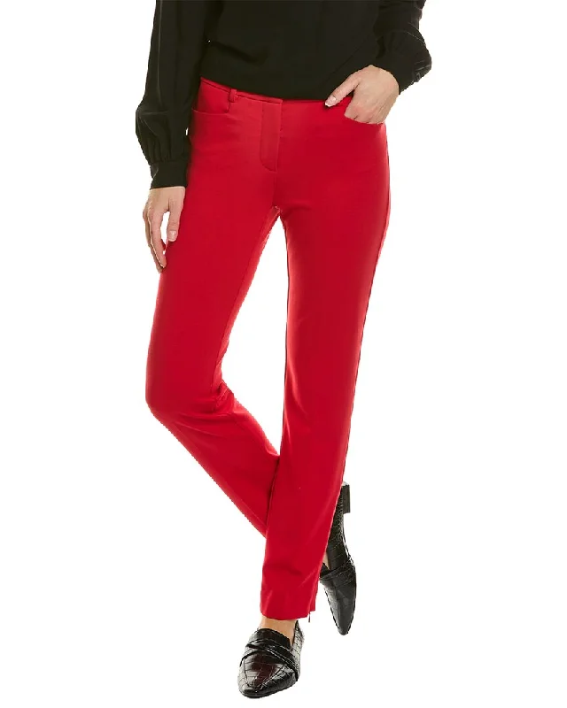 Fashionable Women's Casual Apparel Pink Tartan Ankle Zip Pant