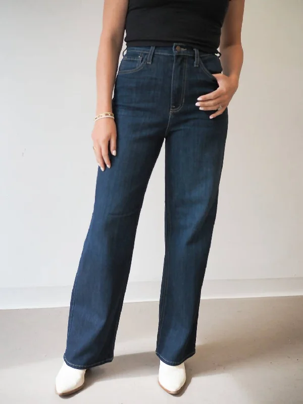 Women's Work Apparel Retro Wide Straight Jean In Dark Denim