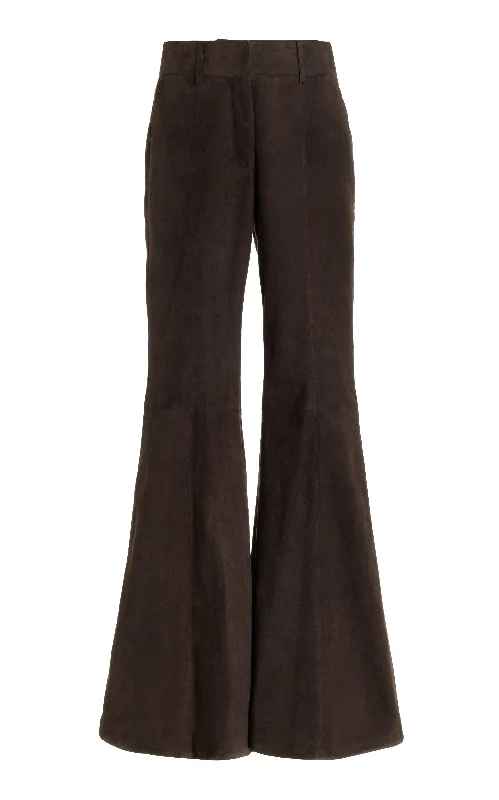 Women's Evening Clothing Rhein Pant in Dark Chocolate Suede