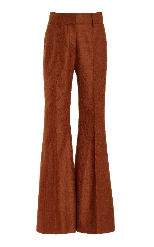 Women's Clothing For Special Occasions Rhein Pant in Rust Melange Virgin Wool Cashmere Flannel