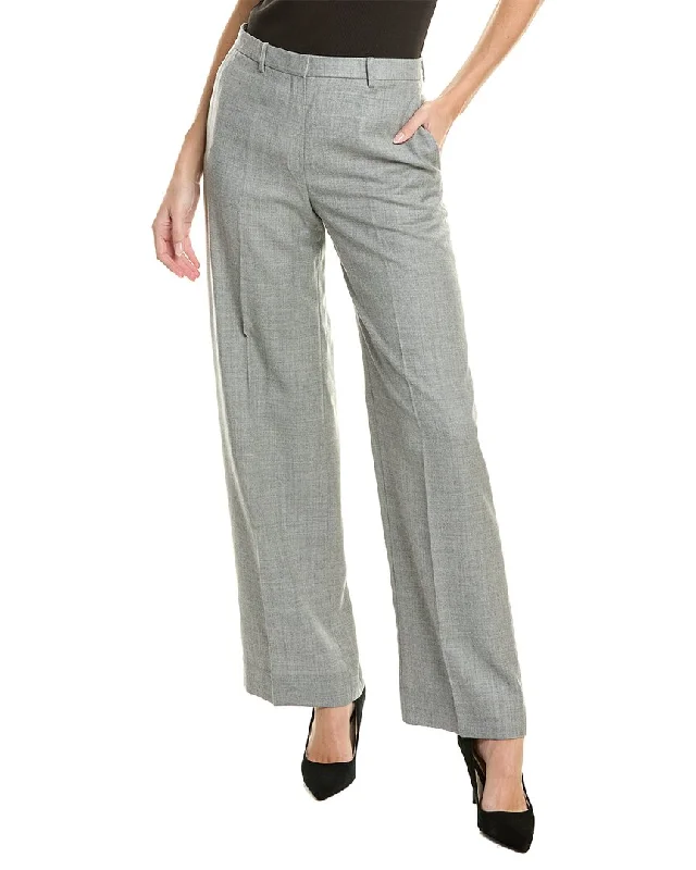 Women's Everyday Clothes Theory Wool Wide Trouser