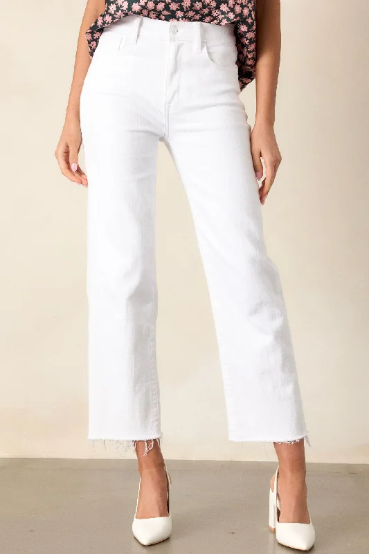 Latest Fashion for Women Urban Edge White High Rise Cropped Wide Leg Jeans