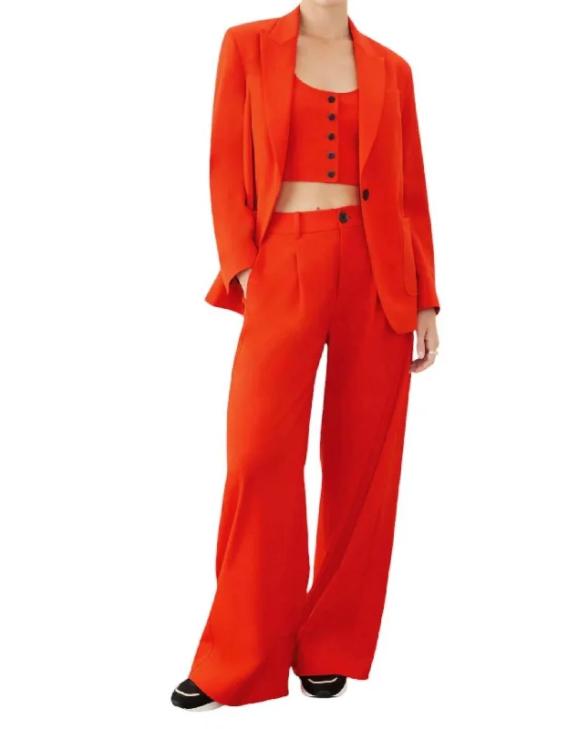 Women's Timeless Attire Wide Leg Pants In Neon Rouge