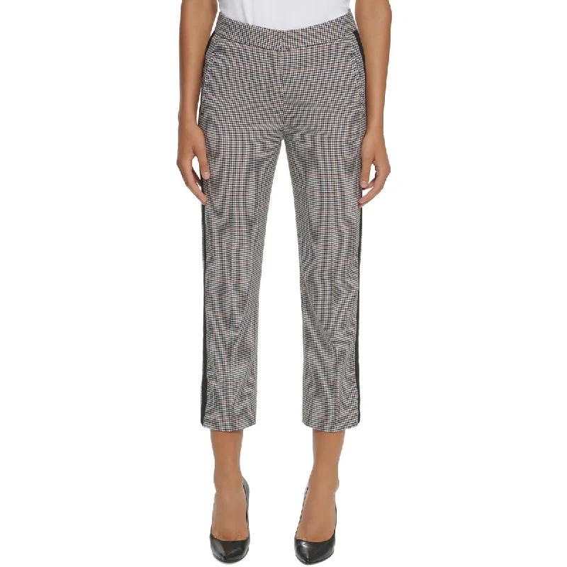 Affordable Women's Clothes Womens Plaid Skinny Cropped Pants
