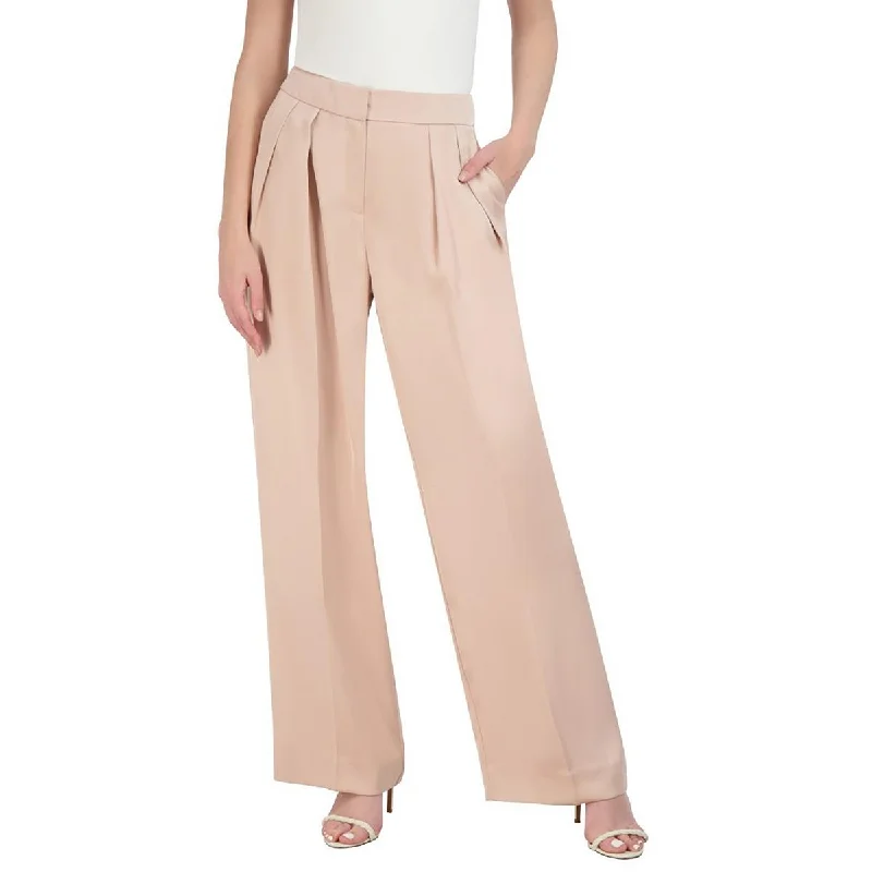 Stylish Women's Outfit Womens Pleated Double Weave Wide Leg Pants