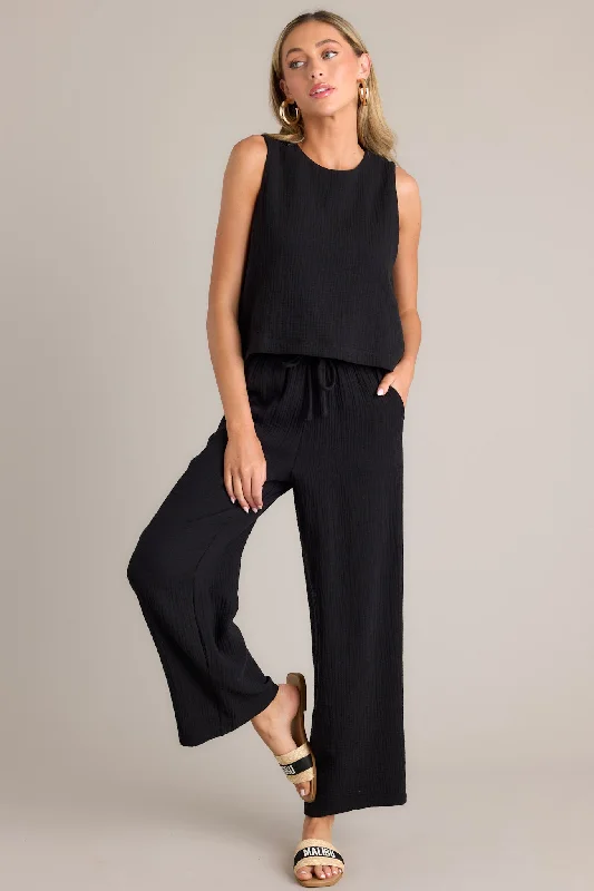 Women's Tailored Outfit Z-Supply Bondi Black Gauze Pants